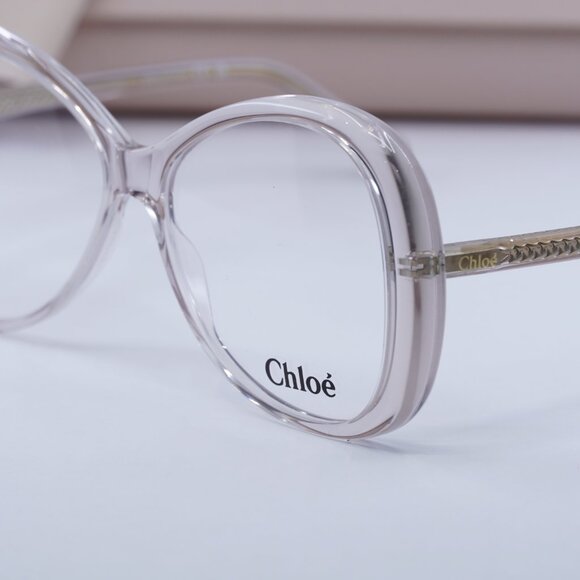 Chloe CH0011O 002 Butterfly Eyeglasses - Transparent Pink 56mm - Picture 2 of 11